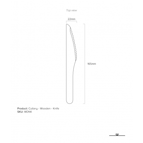 Cutit din lemn BIO 100buc/set